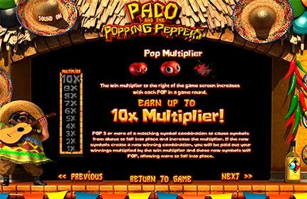 Бесплатный игровой автомат Пако и Трещащие Перцы играть онлайн